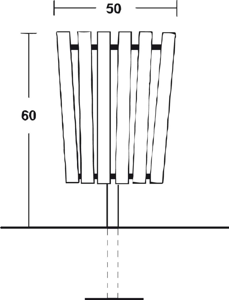 Abfallbehälter K2 Hartholz, lasiert