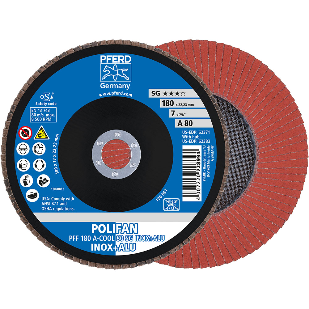 POLIFAN-Fächerscheiben PFF 180 A-COOL 80 SG INOX+ALU