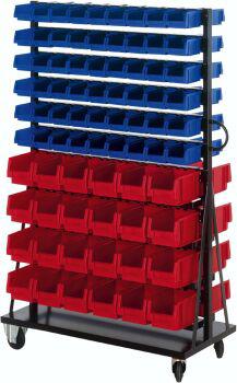 Montage-Rollwagen B1000xT500xH1640 mm 108 Kästen Gr.4/48Gr.3 LA-KA-PE