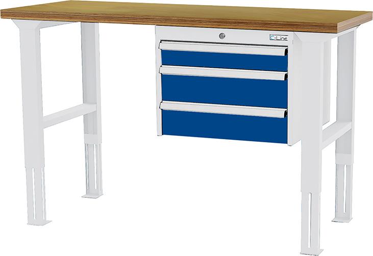 Arbeitstisch B2000mm HV 3 Schbl. 7035/5010 Forum