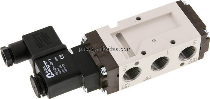 5/2-Wege Magnetventil, G 3/8", Federrückstellung, 24 V DC