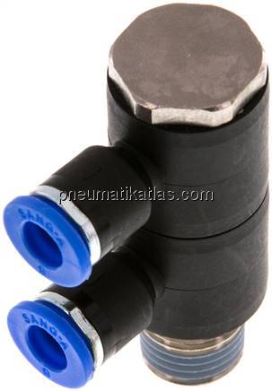 Steck-Mehrfachverteiler, 2-fach R 1/4"-6mm, IQS-Standard