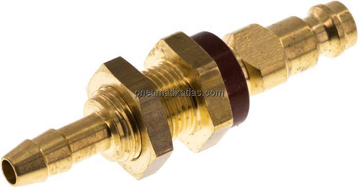 Schott-Kupplungsstecker (NW5) 6 (1/4")mm Schlauch, braun, Dreieck 9,5 mm