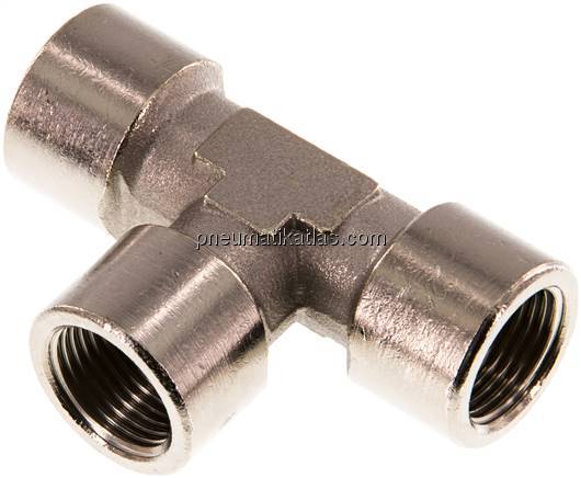 T-Stück G 3/8" (IG), Messing vernickelt