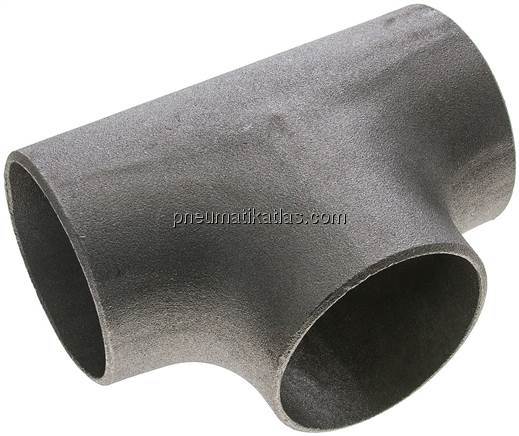 T-Stück 88,9x3,2mm, P235GH-TC1 Stahl schwarz nahtlos, EN 10253 Typ A (DIN 2615)