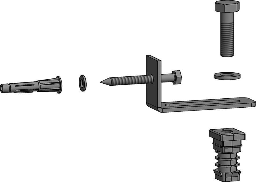 Wandverankerungsset Wandabstand 8-58mm