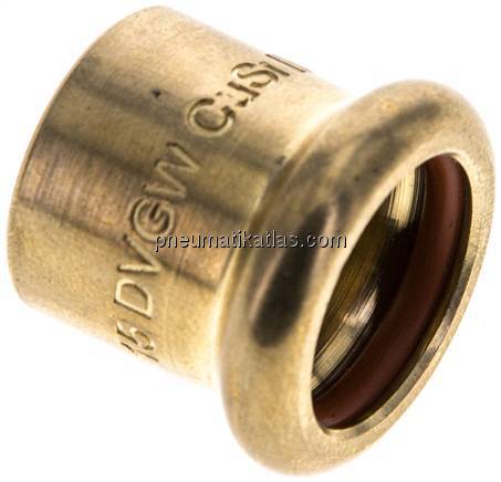 Pressfitting, Verschlusskappe, 15mm, Kupfer / Kupferlegierung