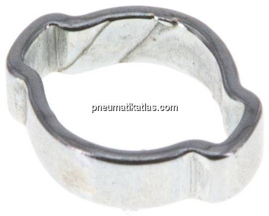 2-Ohr-Schlauchschelle 7 - 9mm, Stahl verzinkt (W1)