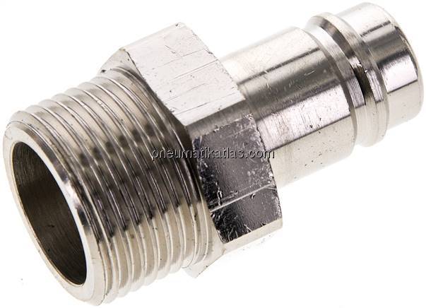 Kupplungsstecker (NW15) G 1"(AG), Messing vernickelt