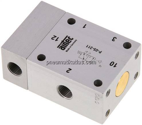 3/2-Wege Pneumatikventil, G 1/8", Feder (NC/NO), Standard