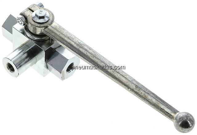Hochdruck-3-Wege Kugelhahn, L-Bohrung, G 1/8", 0 - 500bar