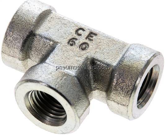 Hochdruck T-Stück NPT 1/4" (IG), Stahl verzinkt