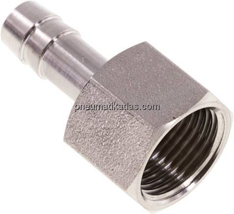 Aufschraub-Schlauchtülle G 3/8"-8 (5/16")mm, 1.4571