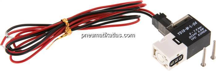 3/2-Wege Magnetventil, Flansch (5,6 x 6,8), Federrückstellung (NC), 24 V DC