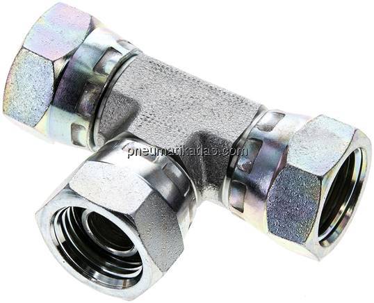 T-Verschraubung,60°Konus G 1/2" (IG), Stahl verzinkt