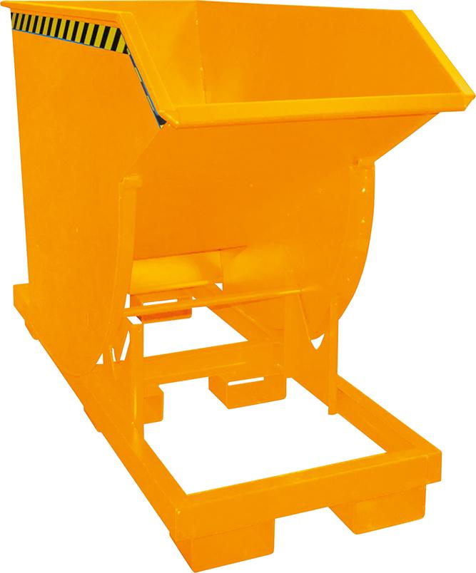 Kippbehälter BKM 750 l B820xT1760xH1270 mm RAL2000 Tragkraft 3000kg mit Abrollsystem