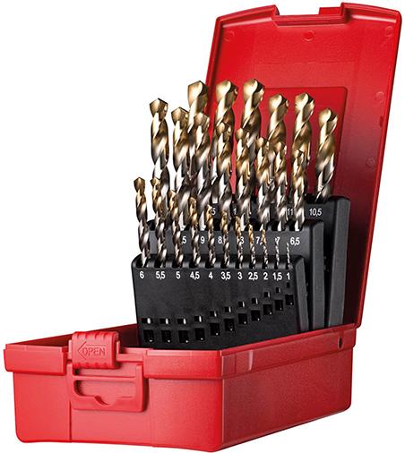 Spiralbohrer Set 1-13mm x0,5 in A002 in Box 118G Typ N 4xD 25tlg. Tin Tip A095204 Dormer