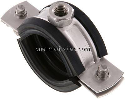 Rohrschelle, 31 - 35mm, 1.4404, mit Einlage