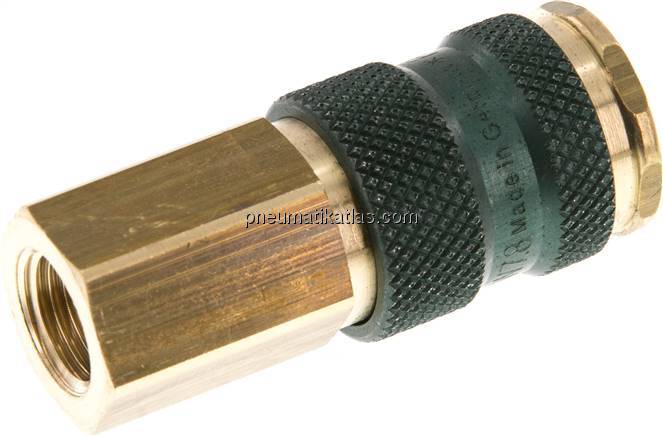 Kupplungsdose (NW7,2) G 1/4"(IG), grün, Kreis Ø 12,5 mm