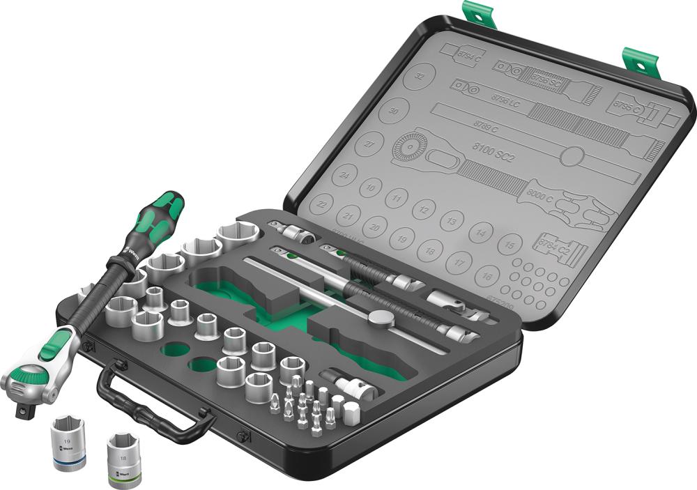 Steckschlüssel-Garnitur 1/2" ZYKLOP speed 37-teilig Wera