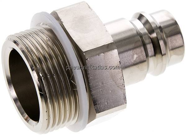 Kupplungsstecker (NW19) G 1-1/4"(AG), Messing vernickelt