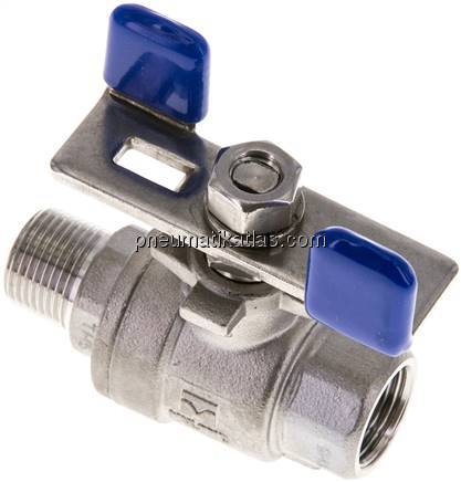 Edelstahl-Kugelhahn, Eco-Line leicht, R 3/8" / Rp 3/8", 0 - 63bar