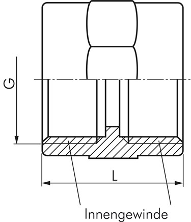 Zeichnung: Muffe mit Innengewinde