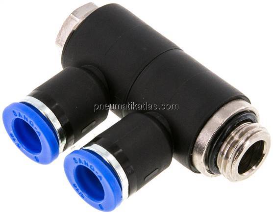 Steck-Mehrfachverteiler, 2-fach G 1/4"-8mm, IQS-Standard