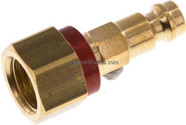 Kupplungsstecker (NW5) G 1/4"(IG), rot, Achteck SW10