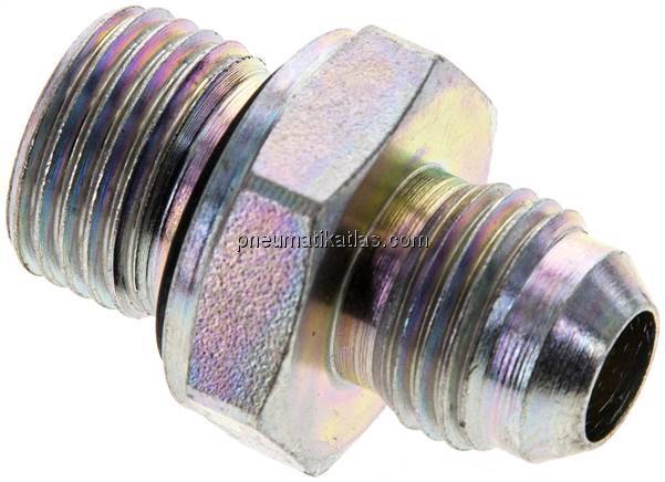 Doppelnippel M 16x1,5-UNF 9/16"-18(JIC), Stahl verzinkt