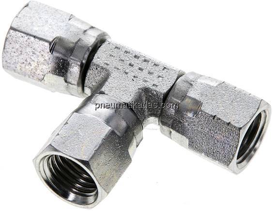 T-Verschraubung,UNF 7/16"-20 (JIC), Stahl verzinkt