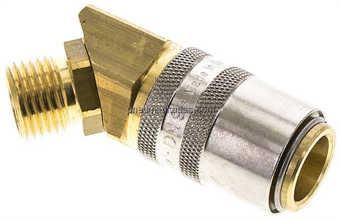 45°-Temperierkupplungsdose 13mm Zapfen,M 16x1,5(AG)