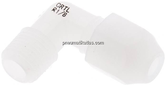 Winkel-Verschraubung R 1/8"-4x2mm, PVDF (FDA)