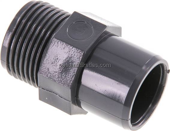 Klebe-Gewindenippel, PVC-U, 20x25mm (ixa)-G 3/4" AG