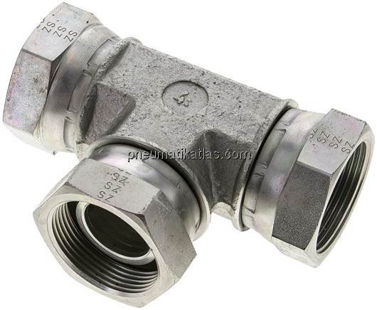 T-Verschraubung,60°Konus G 1-1/2" (IG), Stahl verzinkt