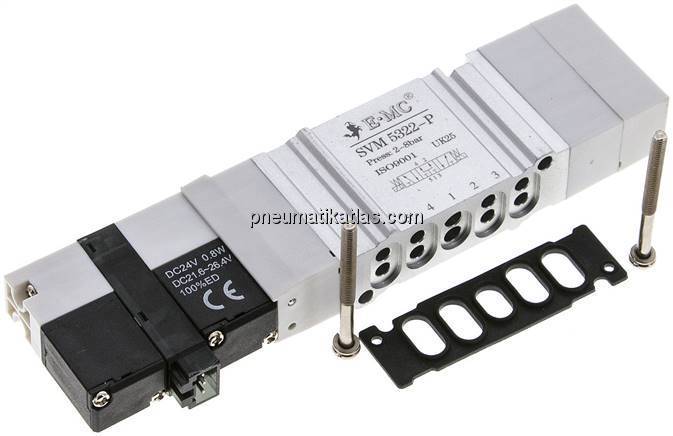Magnetventil für S2V, 5/3-Wege (Mittelstellung belüftet)