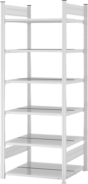 Grundregal zerlegt HKG 20607 DA, 6 Böden 2000x600x750mm lichtgrau