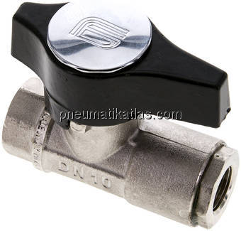 Hochdruck-Kugelhahn G 3/8", Messing vernickelt