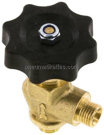 Kugel-Absperrventil, Messing,Winkel 90°, G 1/4", PN 40