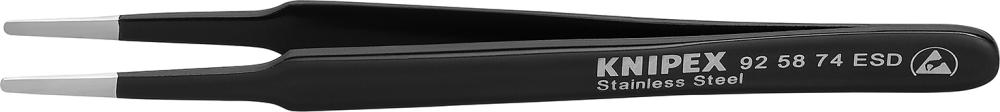 Pinzette ESD rund 120mm 2mm schwarz KNIPEX