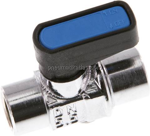 Messing-Minikugelhahn mit Entlüftungsbohrung G 1/8", PN 20