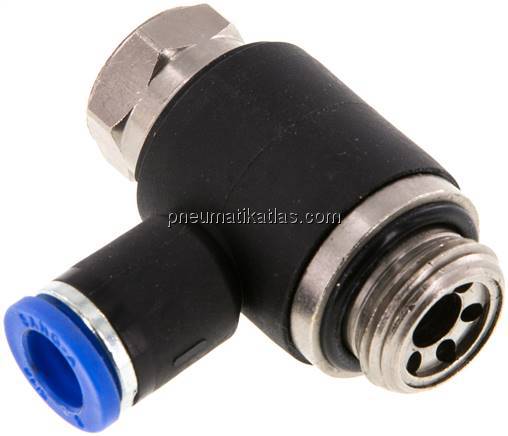 Winkel-Drosselrückschlagventil G 3/8"-8mm,abluftregelnd