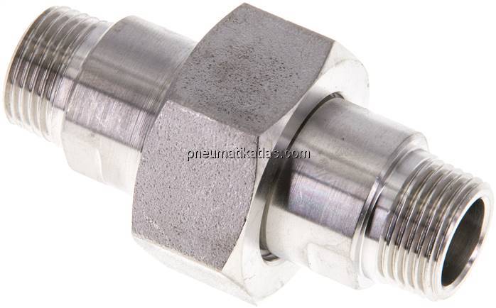 Doppelnippel trennbar R 3/8"-R 3/8", 1.4571 PN40, flach dichtend