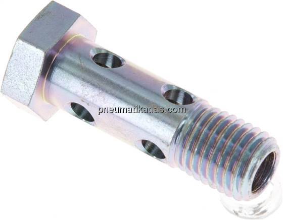 Hohlschraube 2-fach, M 12x1,5, Stahl verzinkt