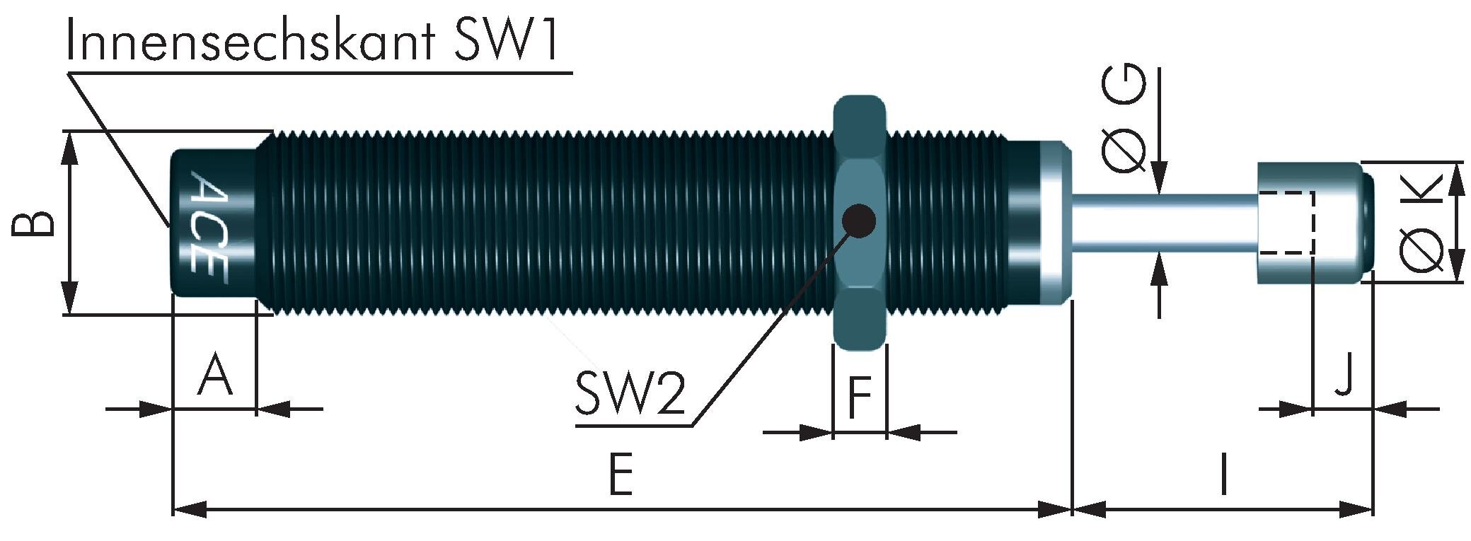 Zeichnung: Selbsteinstellender Stoßdämpfer