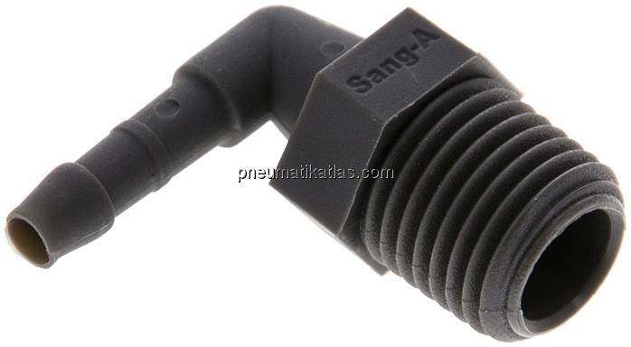 Winkel-Gewindetülle R 1/4"-4mm, PA 6