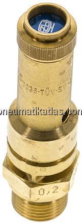 TÜV-Sicherheitsventil G 3/8" (DN8), 9,00 bar, Messing