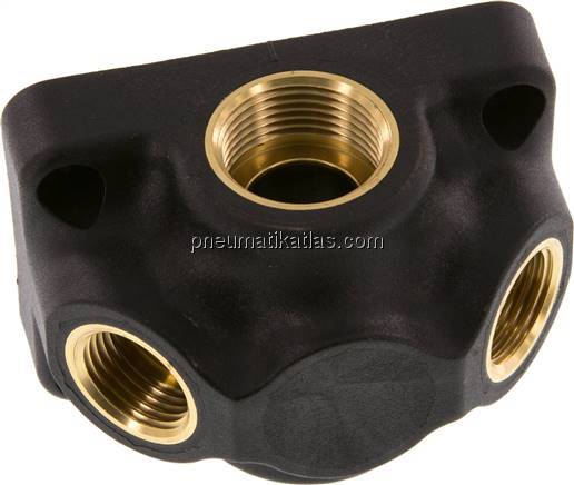 Wanddose (Luftweiche) G 3/4"-2x G 1/2", Durchgangsverteilerdose