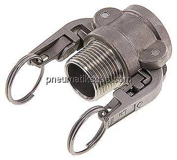 Sicherheits-Kamlock-Kupplung (B) R 1"(AG), Edelstahl (1.4408)