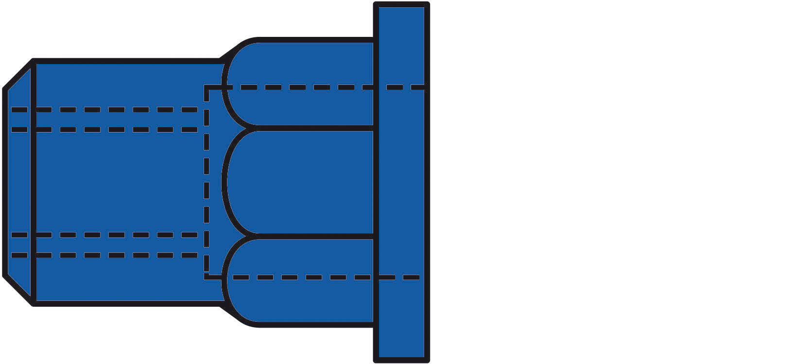 Blindnietmuttern Teilsechskant Stahl Flachrundkopf M 8 x 11 x 17